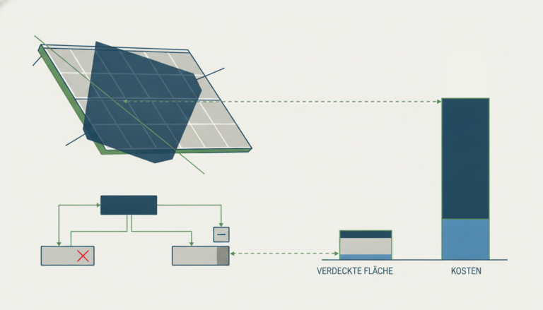 Wirkung von Teilverschattung auf einen String von Solarmodulen